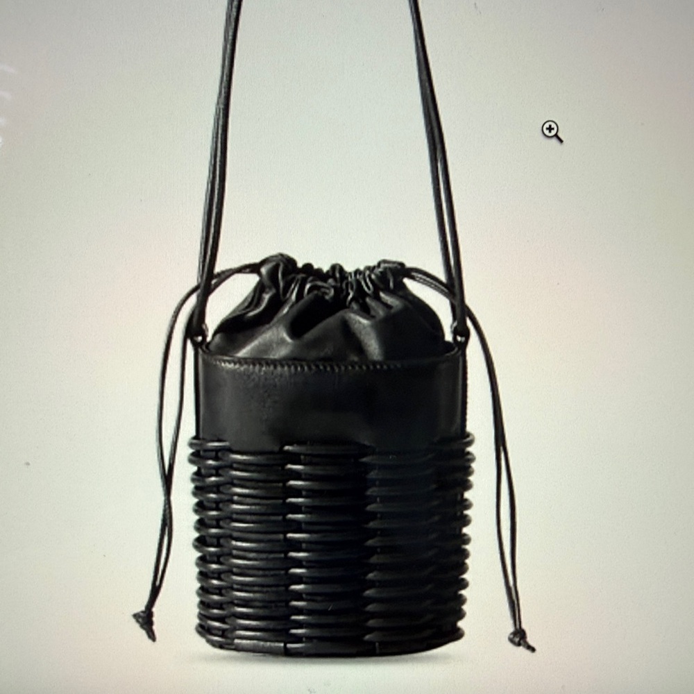 Hereu Black Leather Bucket Bag